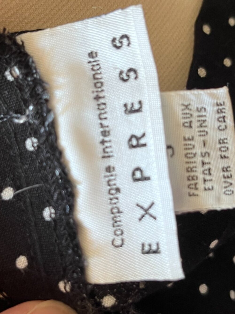 EXPRESS Vintage Maxi Skirt Sz S Black Polka Dots Button Front Rayon Made in USA - Picture 7 of 9
